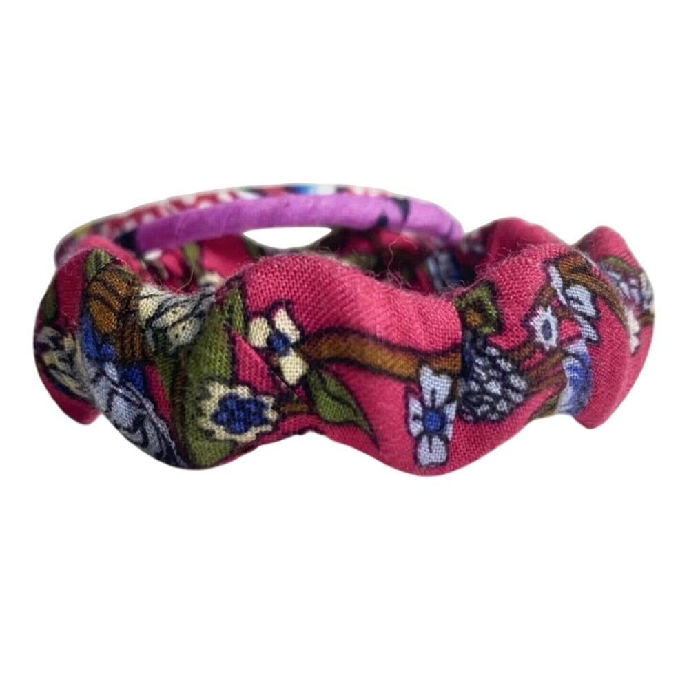 4-Piece Bangle Set in Pink Floral Fabric Bracelets